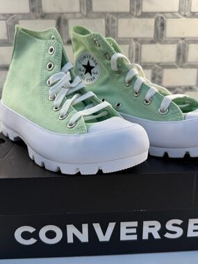 Converse High Top Sneakers - Mint Green and White